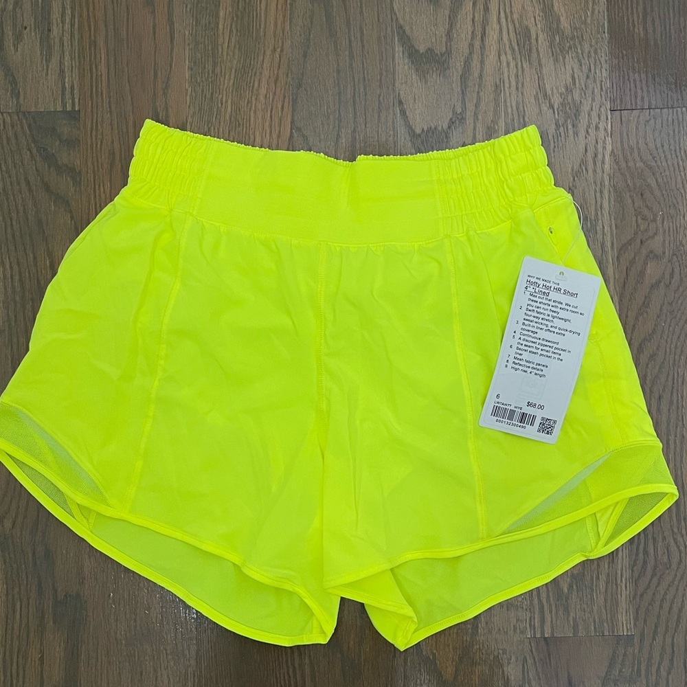 NWT Hotty Hot high rise 4” highlight yellow